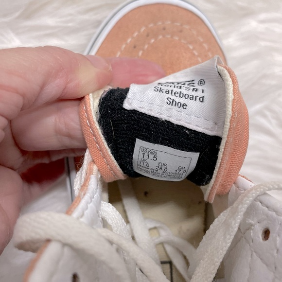 Vans SK8-Hi Zip Sneakers Girls Salmon/True White Sz 11.5 - Picture 8 of 8